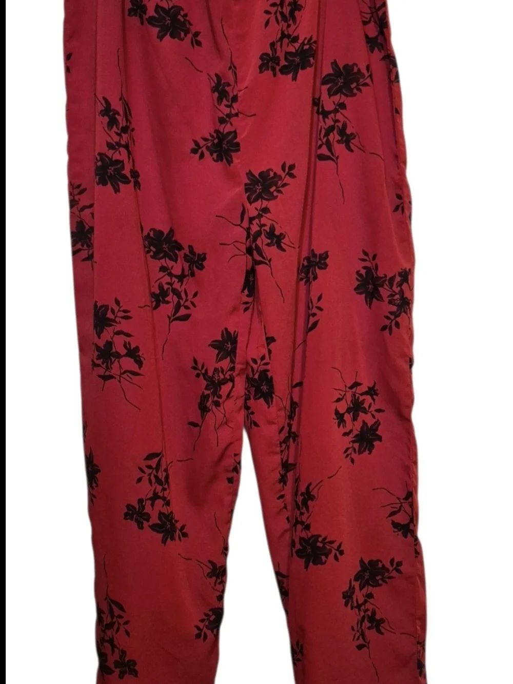 Women's Red Floral Lace-Trim Sleep Set